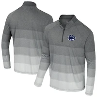 Coupe-vent à glissière quart de zip en maille rayée raglan Penn State Nittany Lions AI pour homme, gris Colosseum