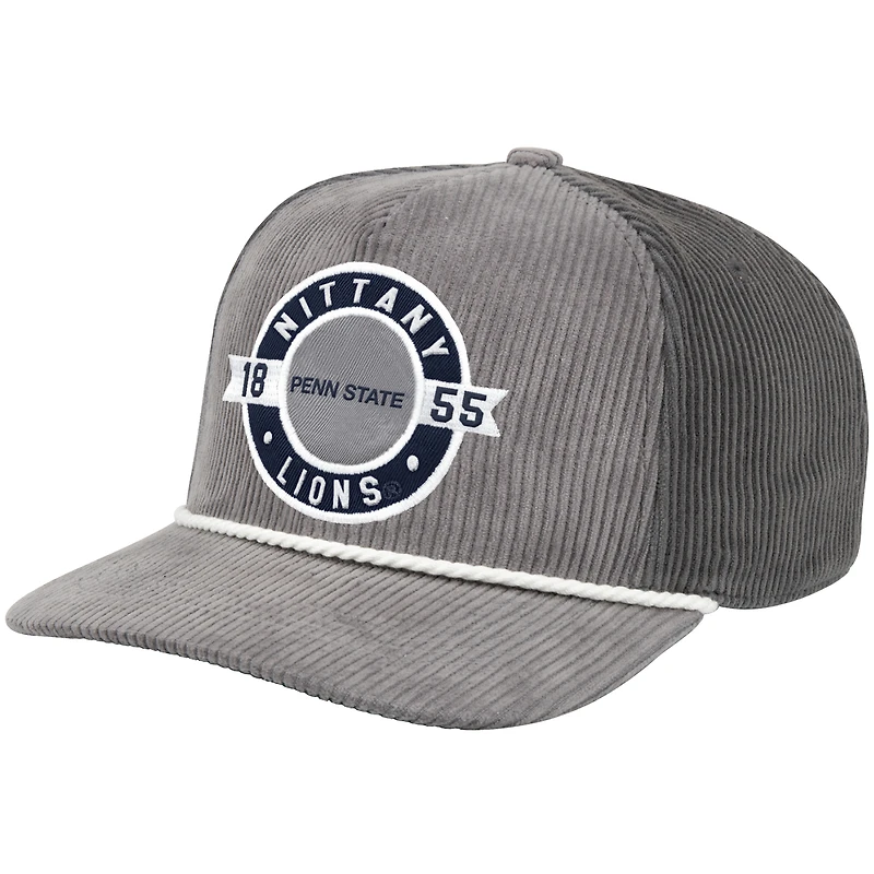 Casquette de camionneur ajustable pour homme Colosseum Grey Penn State Nittany Lions Where's My Hat Podium