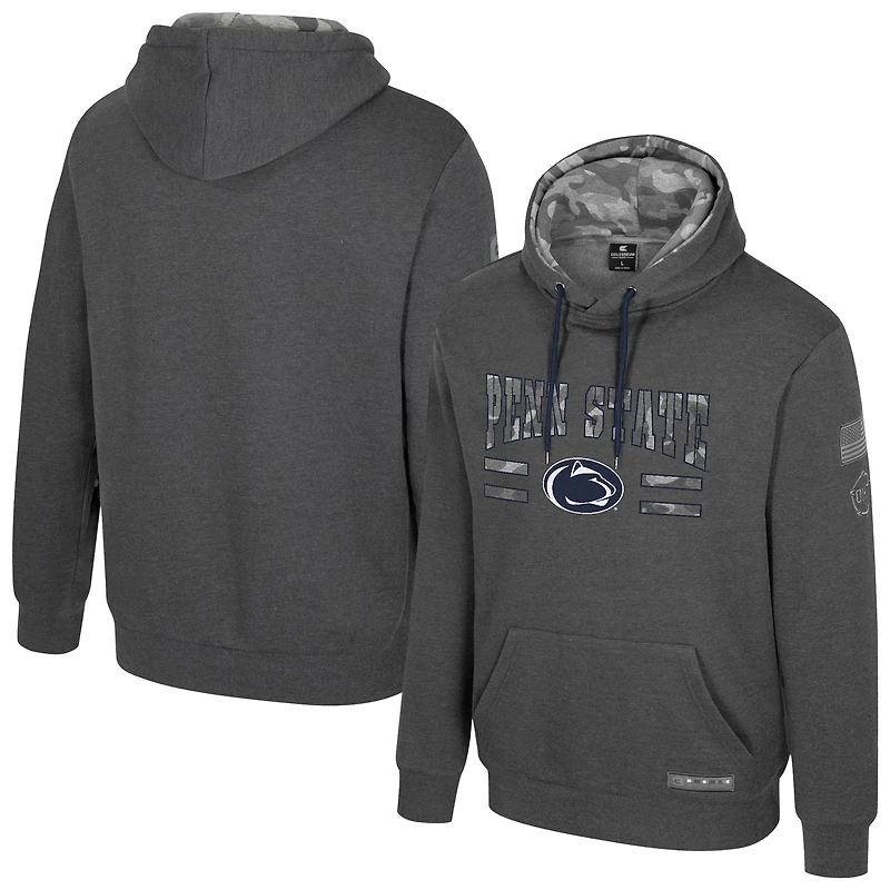 Men's Colosseum  Heather Charcoal Penn State Nittany Lions Operation Hat Trick Squad Hoodie