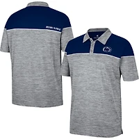 Polo Penn State Nittany Lions Birdie Colosseum gris chiné/bleu marine pour homme