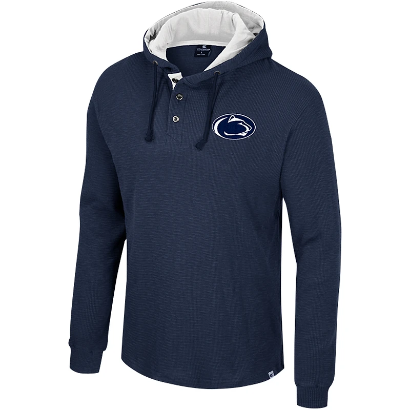 Colosseum Navy Penn State Nittany Lions Affirmative Thermal Hoodie T-shirt à manches longues pour homme