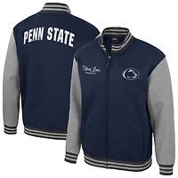 Men's Colosseum Navy Penn State Nittany Lions Ambi-Turner Full-Zip Varsity Jacket