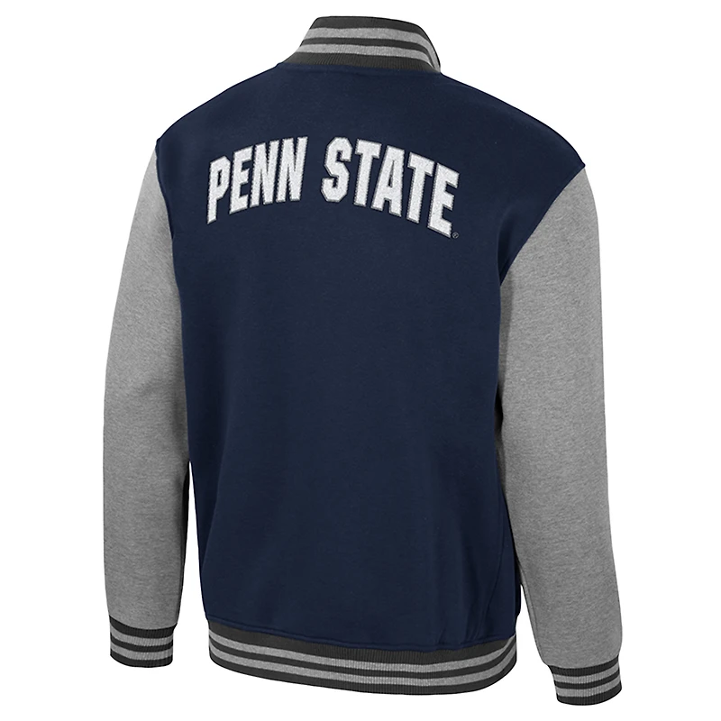 Men's Colosseum Navy Penn State Nittany Lions Ambi-Turner Full-Zip Varsity Jacket