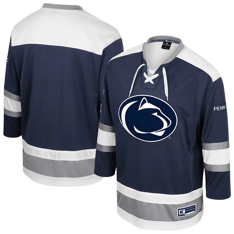 Maillot de hockey sur glace pour homme Colosseum Navy Penn State Nittany Lions Athletic Machine Fashion