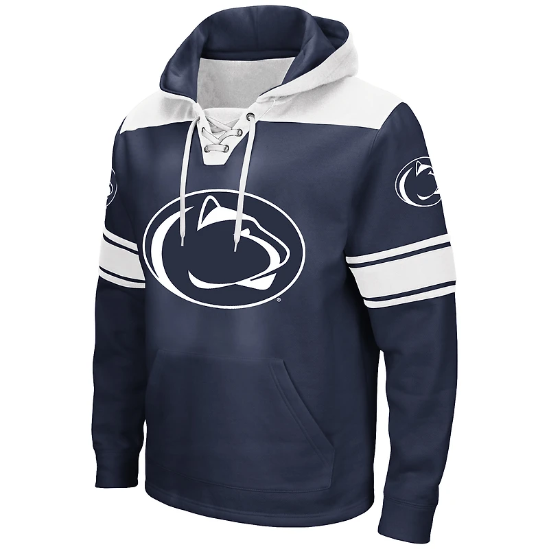 Men's Colosseum Navy Penn State Nittany Lions Big & Tall Hockey Lace-Up Pullover Hoodie