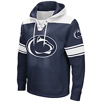 Men's Colosseum Navy Penn State Nittany Lions Big & Tall Hockey Lace-Up Pullover Hoodie