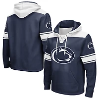 Men's Colosseum Navy Penn State Nittany Lions Big & Tall Hockey Lace-Up Pullover Hoodie