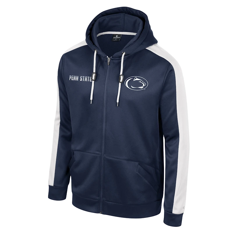 Sweat à capuche entièrement zippé Colosseum Navy Penn State Nittany Lions Reese pour hommes