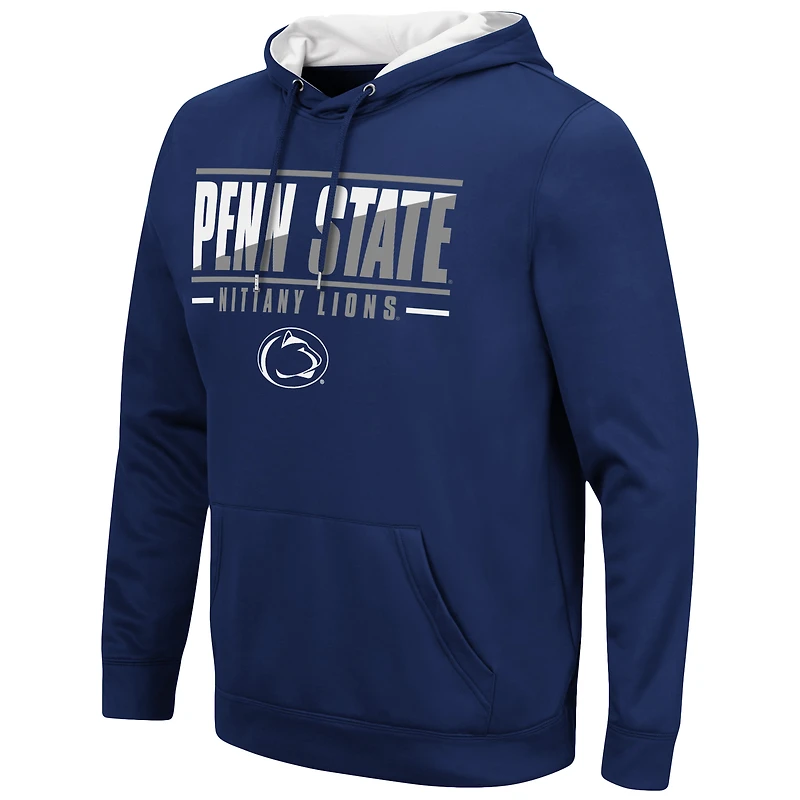 Men's Colosseum Navy Penn State Nittany Lions Slash Stack 2.0 Pullover Hoodie