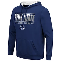 Men's Colosseum Navy Penn State Nittany Lions Slash Stack 2.0 Pullover Hoodie