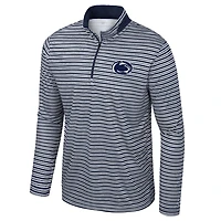Men's Colosseum Navy Penn State Nittany Lions Striped Quarter-Zip Top