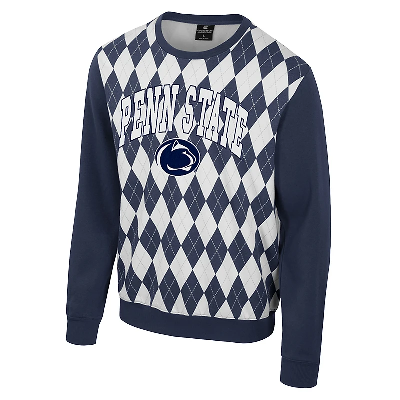 Sweat-shirt à col roulé pour homme Penn State Nittany Lions The Dealio Argyle Navy Colosseum