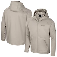 Men's Colosseum Oatmeal Penn State Nittany Lions Operation Hat Trick Battalion Full-Zip Hoodie