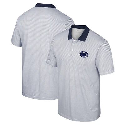 Men's Colosseum White Penn State Nittany Lions Print Stripe Polo