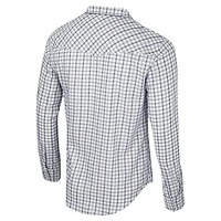Men's Colosseum x Wrangler White Penn State Nittany Lions Plaid Window Pane Long Sleeve Full-Snap Shirt