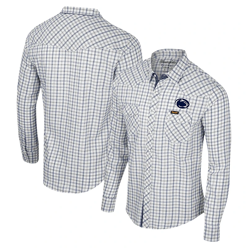 Chemise à manches longues et boutons-pression pour hommes Colosseum x Wrangler White Penn State Nittany Lions