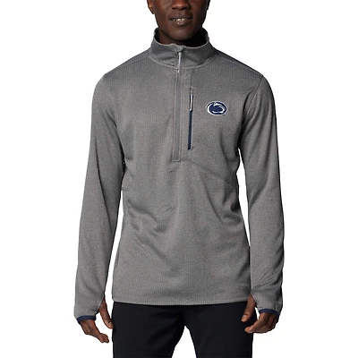 Veste à demi-zip en polaire omni-mèche Columbia Grey Penn State Nittany Lions Park View Grid pour hommes