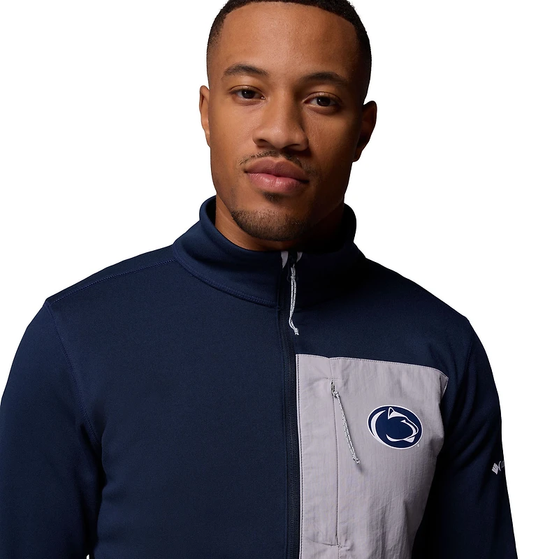 Pull Columbia bleu marine Penn State Nittany Lions Hike Omni-Wick à demi-zip pour homme