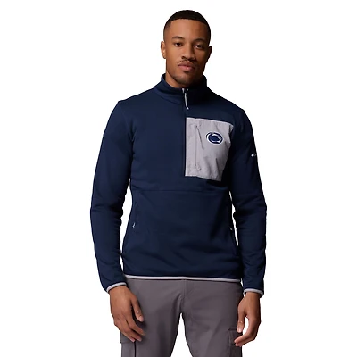Pull Columbia bleu marine Penn State Nittany Lions Hike Omni-Wick à demi-zip pour homme