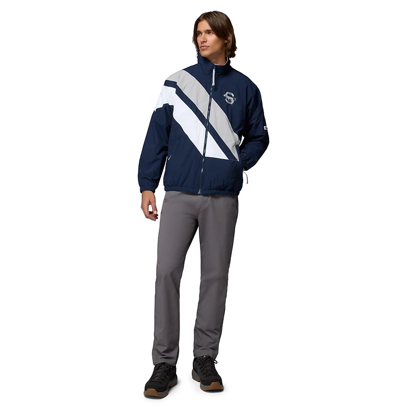 Veste coupe-vent zippée intégrale Columbia Navy Penn State Nittany Lions Reventure pour homme