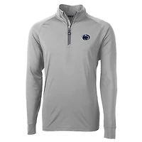 Men's Cutter & Buck Gray Penn State Nittany Lions Adapt Eco Knit Quarter-Zip Pullover Jacket
