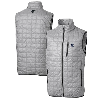 Men's Cutter & Buck  Gray Penn State Nittany Lions Alumni Logo Rainier PrimaLoft Eco Insulated Full-Zip Puffer Vest