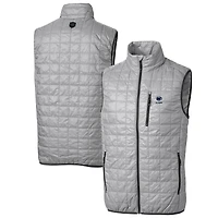 Men's Cutter & Buck  Gray Penn State Nittany Lions Alumni Logo Rainier PrimaLoft Eco Insulated Full-Zip Puffer Vest