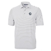 Polo recyclé à rayures écologiques Virtue pour homme, gris Cutter & Buck, Penn State Nittany Lions, grandes tailles, avec logo de l'équipe