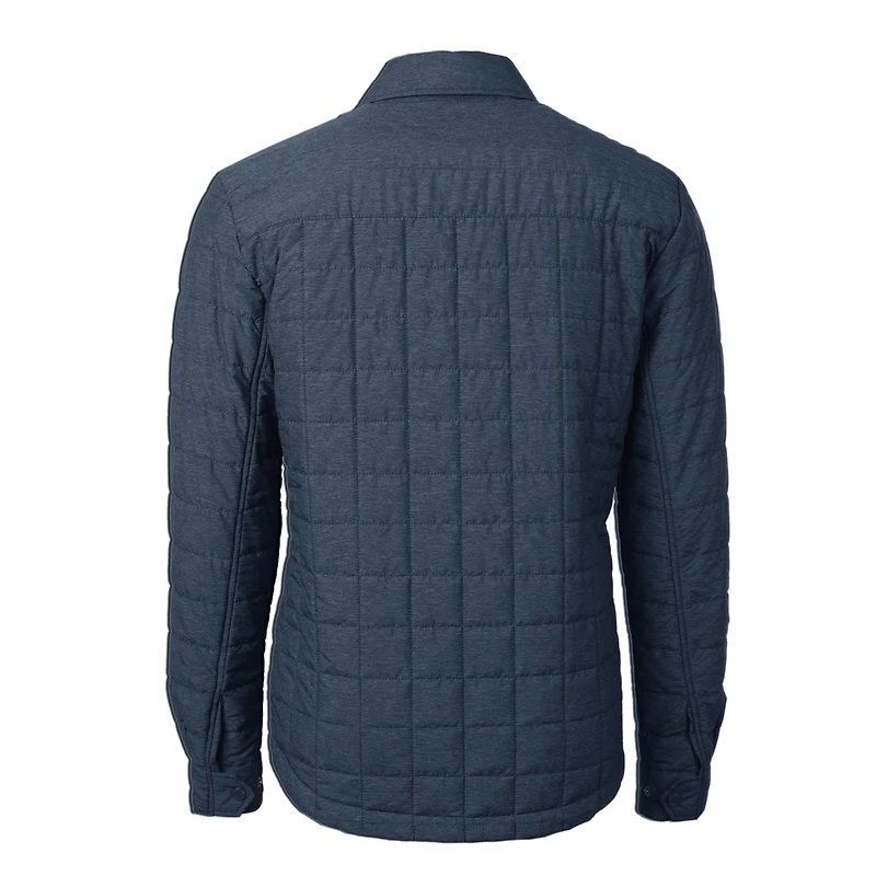 Veste-chemise boutonnée matelassée isolante Rainier PrimaLoft Eco pour homme, bleu marine chiné, avec logo de l'équipe Penn State Nittany Lions, grande taille