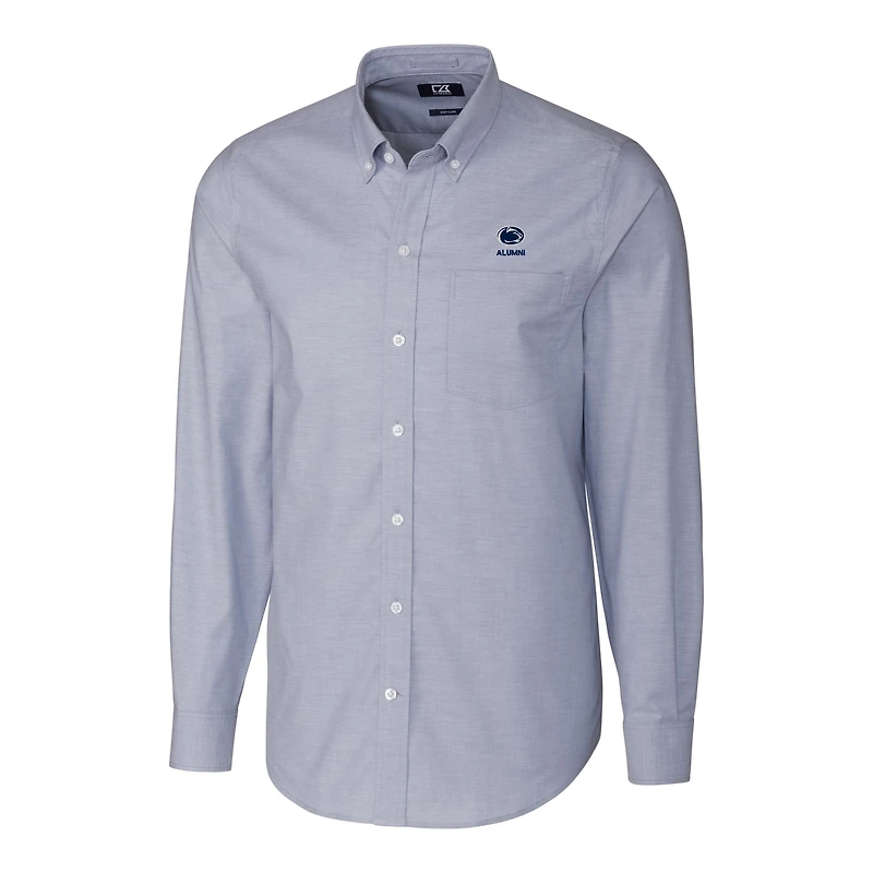 Men's Cutter & Buck  Light Blue Penn State Nittany Lions Alumni Logo Stretch Oxford Long Sleeve Button-Down Shirt
