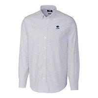 Men's Cutter & Buck  Light Blue Penn State Nittany Lions Alumni Logo Stretch Oxford Stripe Long Sleeve Button-Down Shirt