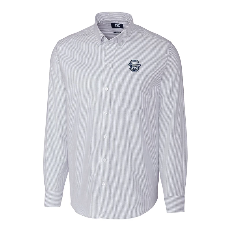Chemise boutonnée à manches longues et rayures Oxford bleu clair pour homme Cutter & Buck Penn State Nittany Lions Vault, grande taille