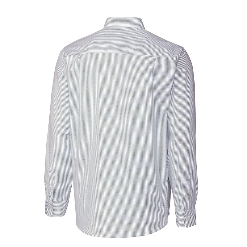 Chemise boutonnée à manches longues et rayures Oxford bleu clair pour homme Cutter & Buck Penn State Nittany Lions Vault, grande taille