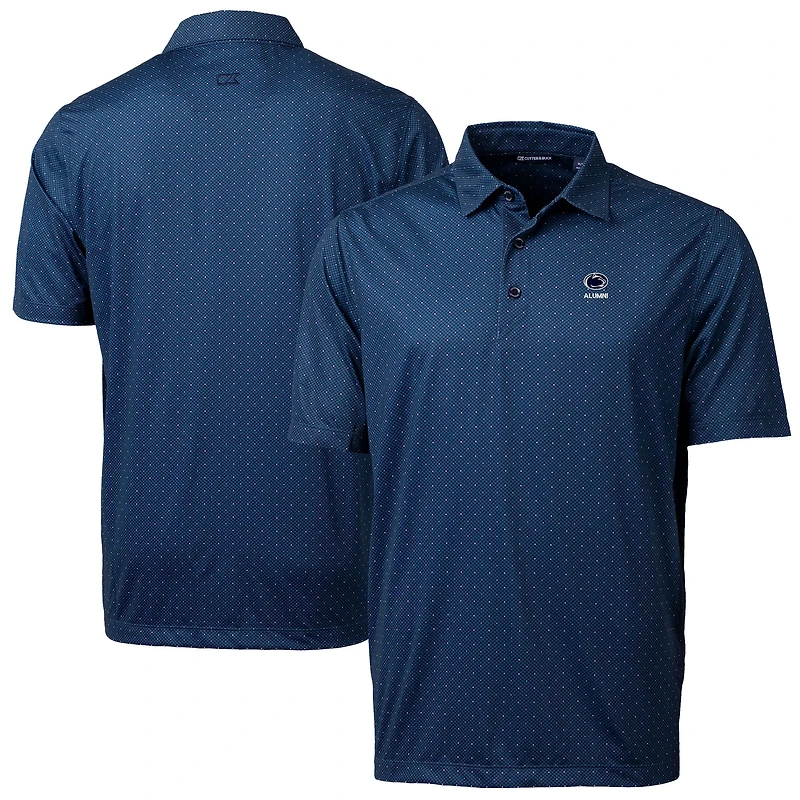 Polo extensible bleu marine Cutter & Buck pour homme avec logo des anciens Nittany Lions de Penn State et imprimé à double point