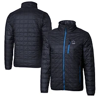 Gilet matelassé isolant entièrement zippé Rainier PrimaLoft Eco pour homme, bleu marine, avec logo des anciens Nittany Lions de Penn State, Cutter & Buck