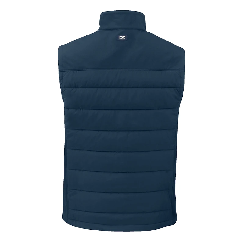 Gilet zippé intégral Cutter & Buck bleu marine Penn State Nittany Lions Evoke Hybrid Eco Softshell recyclé pour homme