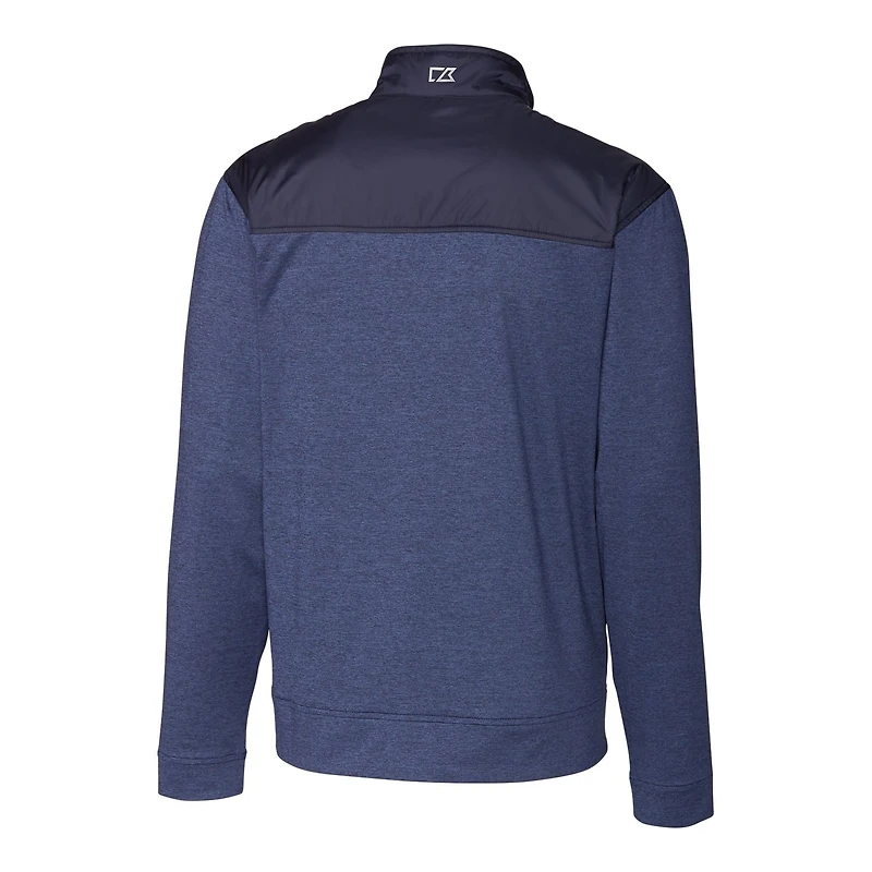 Coupe-vent matelassé hybride entièrement zippé pour homme, bleu marine, Cutter & Buck, Penn State Nittany Lions Vault, grande taille
