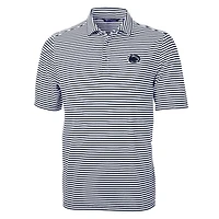 Men's Cutter & Buck Navy Penn State Nittany Lions Virtue Eco Pique Stripe Recycled Polo