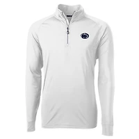 Men's Cutter & Buck White Penn State Nittany Lions Adapt Eco Knit Quarter-Zip Pullover Jacket