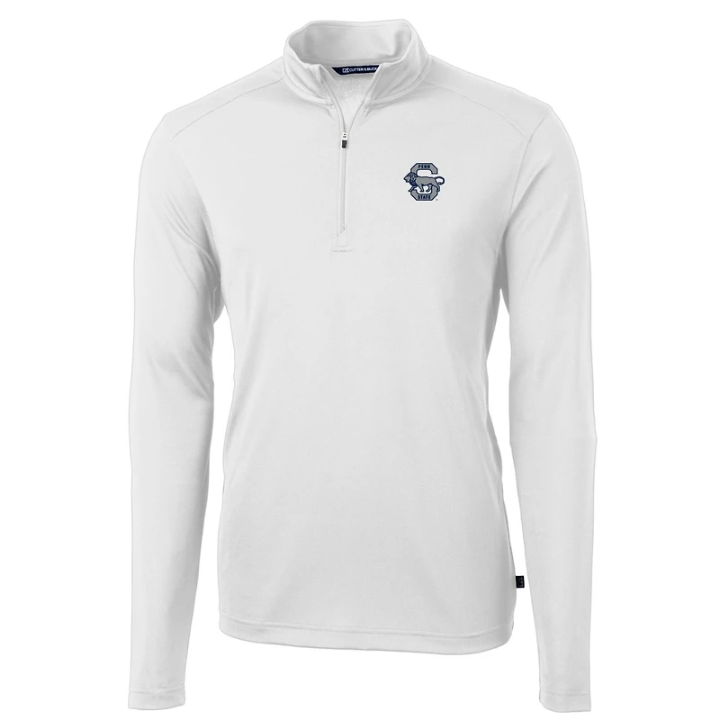 Pull zippé quart de tour en piqué écologique recyclé pour homme, Cutter & Buck, blanc, Penn State Nittany Lions Team, taille grande et