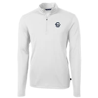 Pull zippé quart de tour en piqué écologique recyclé pour homme, Cutter & Buck, blanc, Penn State Nittany Lions Team, taille grande et