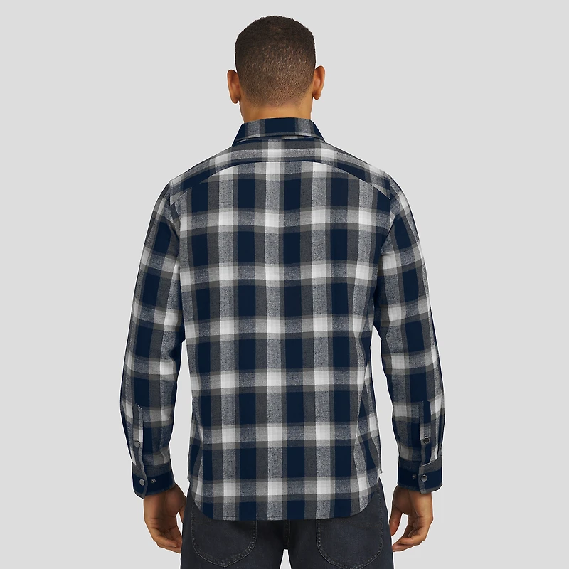 Men's Darius Rucker Collection by Fanatics Navy Penn State Nittany Lions Flannel Plaid Full-Snap Shirt