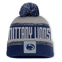 Bonnet en tricot à revers et pompon pour homme, bleu marine/gris, Penn State Nittany Lions Thrive