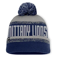 Bonnet en tricot à revers et pompon pour homme, bleu marine/gris, Penn State Nittany Lions Thrive