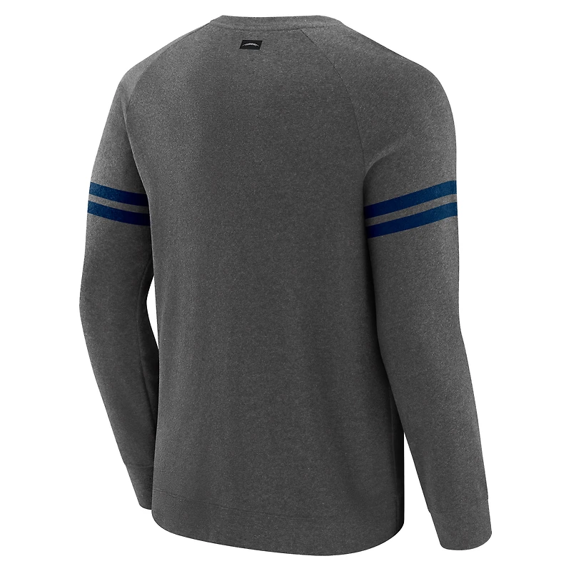 Sweat-shirt raglan en mélange de trois matières gris J. Palmer pour homme, Penn State Nittany Lions Players Lounge