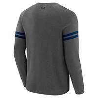 Sweat-shirt raglan en mélange de trois matières gris J. Palmer pour homme, Penn State Nittany Lions Players Lounge