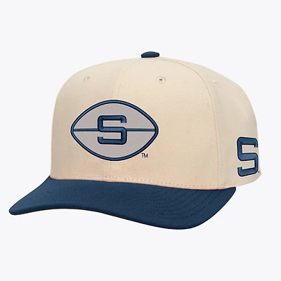 Casquette Mitchell & Ness crème/marine Penn State Nittany Lions bicolore à couronne ajustable