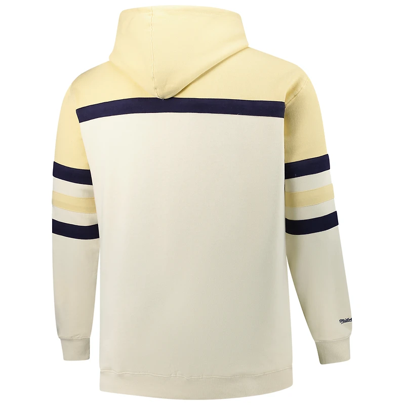 Men's Mitchell & Ness Cream Penn State Nittany Lions Big Tall Head Coach Pullover Hoodie
