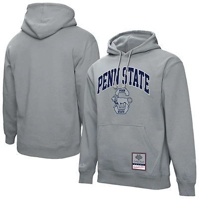 Sweat à capuche classique Mitchell & Ness gris chiné pour homme, Penn State Nittany Lions, motif Arch