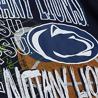 Men's Mitchell & Ness  Navy Penn State Nittany Lions Half Time Fleece Crewneck Sweatshirt